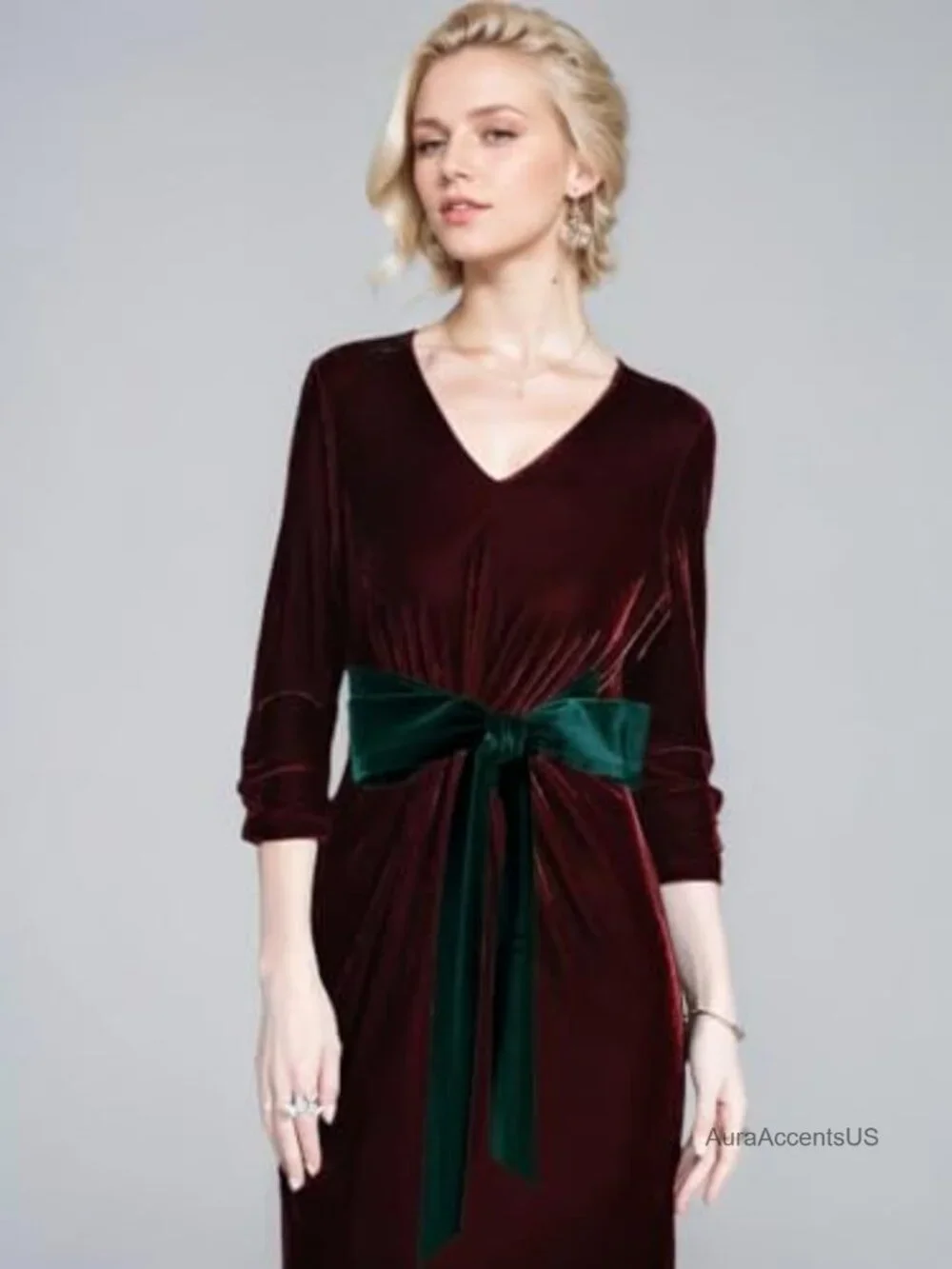 Women Velvet Sash Belt Bow Tie Belt Skinny Neck Scarf for Bridal Wedding Dress